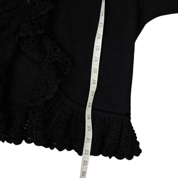 Lisa International 100% Wool Black jacket size L Gothic, Whimsical- Fairy - Picture 6 of 10